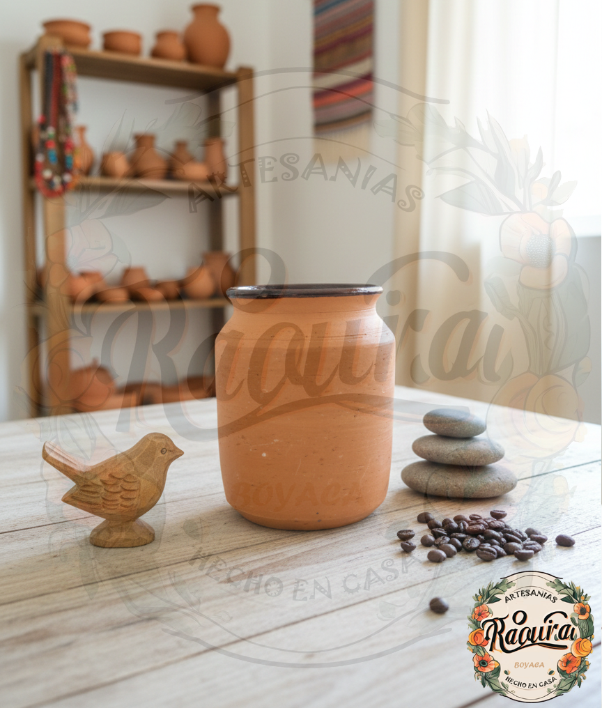 Vaso cántaro barro natural