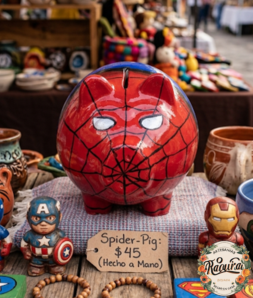 Alcancía SpiderMan - Cerdo Araña