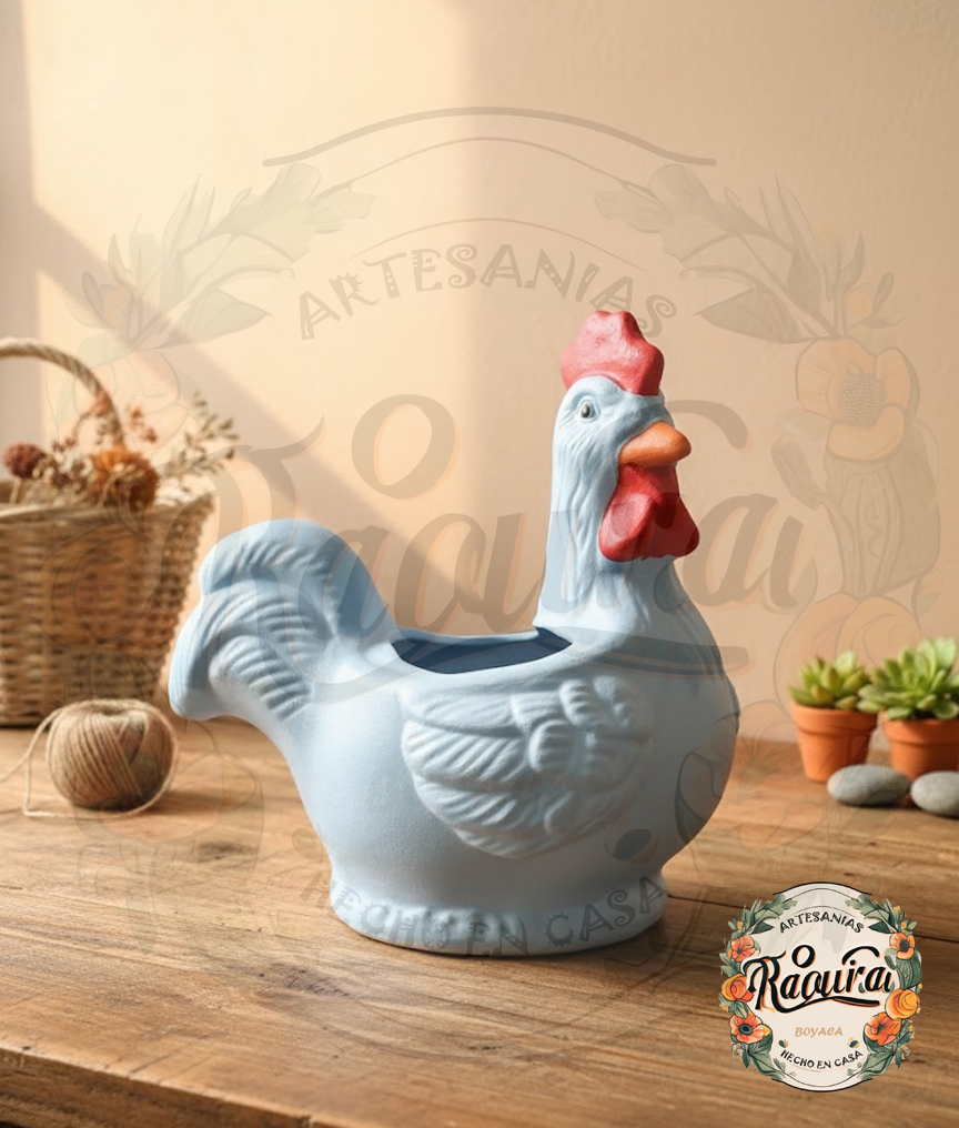 Gallo porta huevos