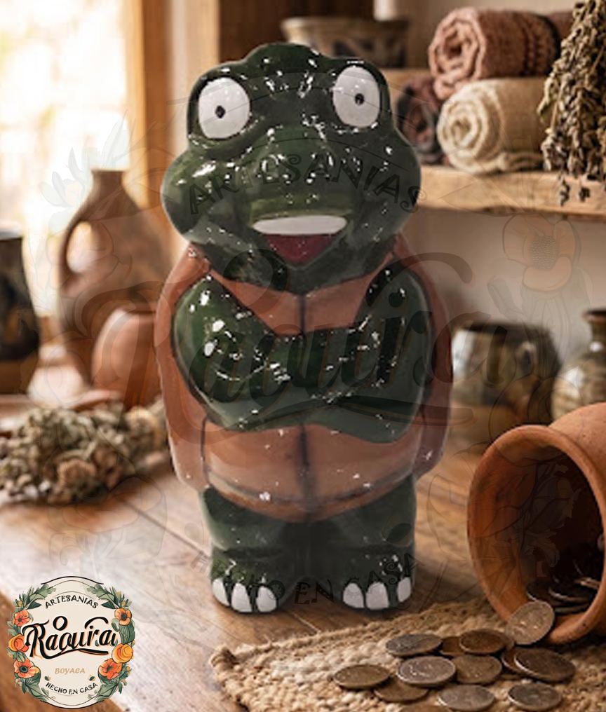 Alcancía Tortuga De Cerámica - Diseño Divertido Y Original