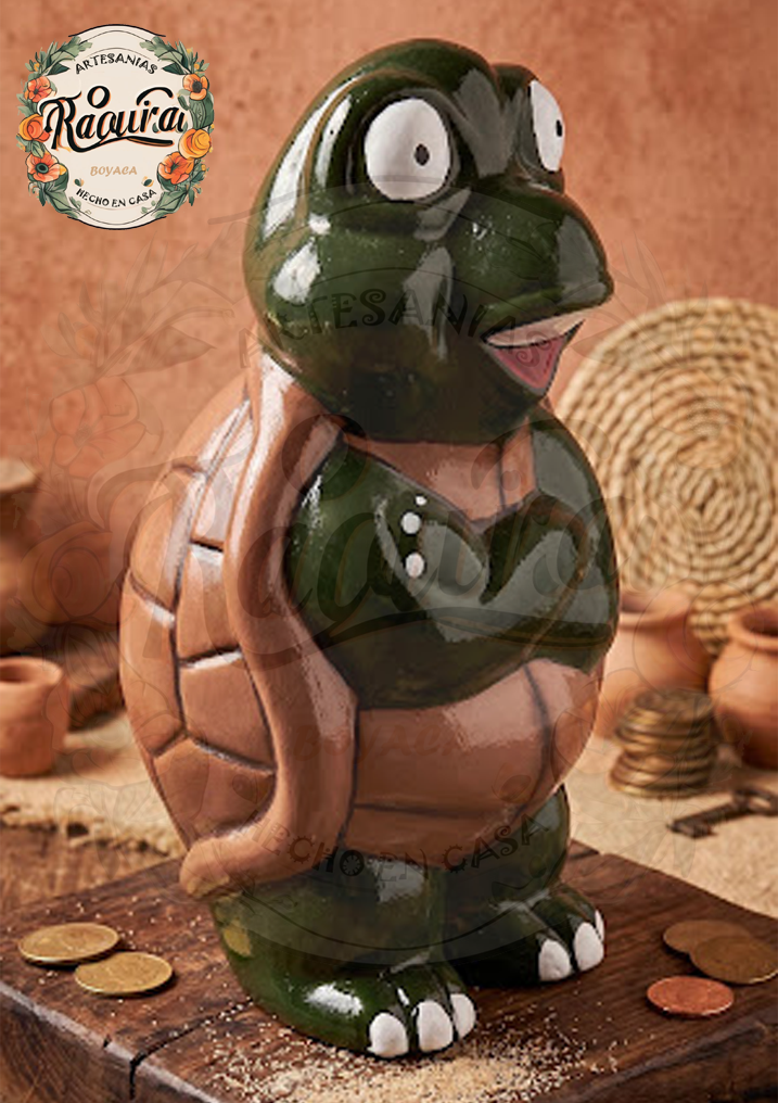 Alcancía Tortuga De Cerámica - Diseño Divertido Y Original