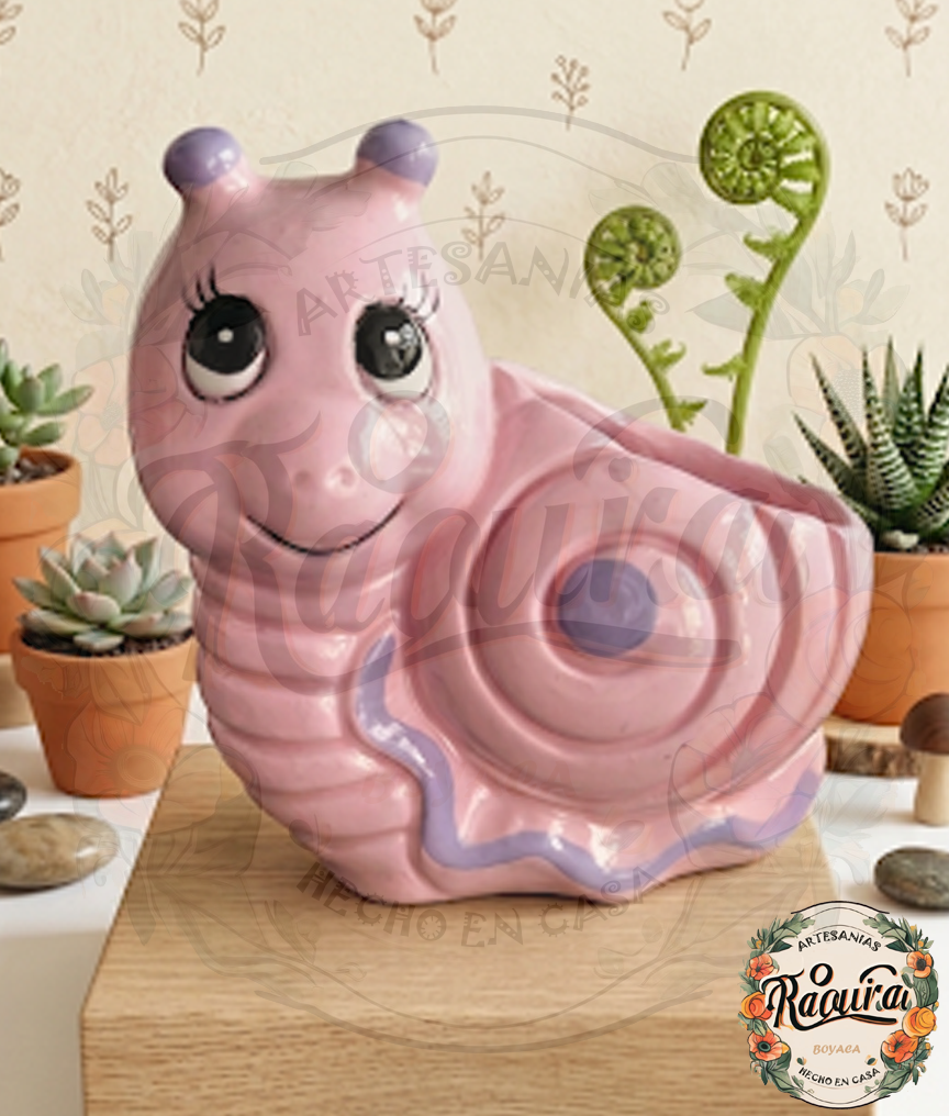 Matera Caracol Cerámica Artesanal Suculentas Cactus Hecho A Mano