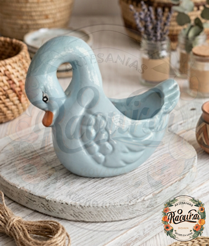 Matera Cisne Cerámica Artesanal Suculentas Cactus Hecho A Mano