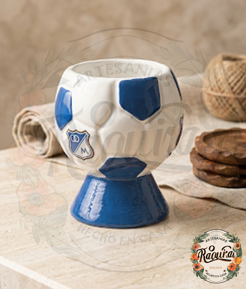 Matera Balón Millonarios Cerámica Artesanal Hecho A Mano