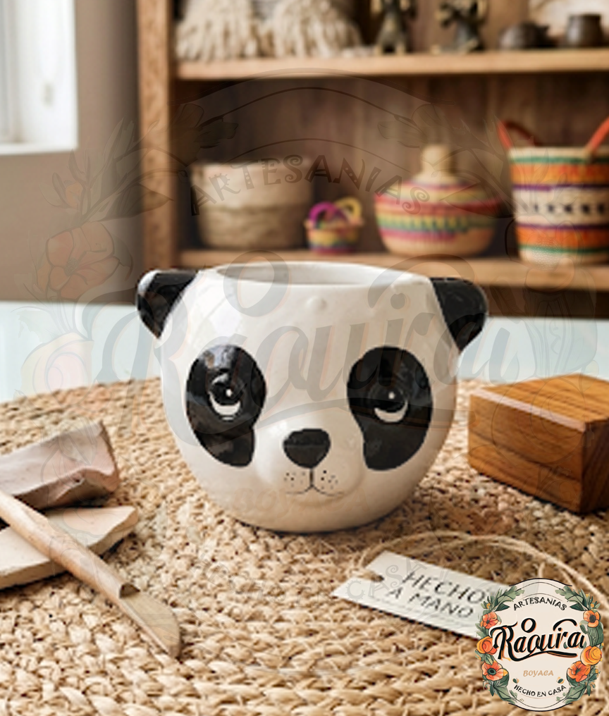 Matera Panda de Cerámica Artística Suculentas