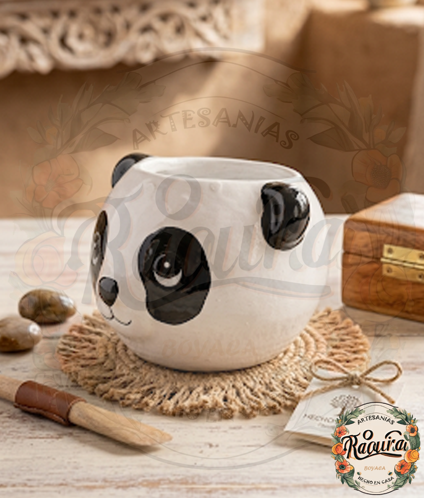 Matera Panda de Cerámica Artística Suculentas