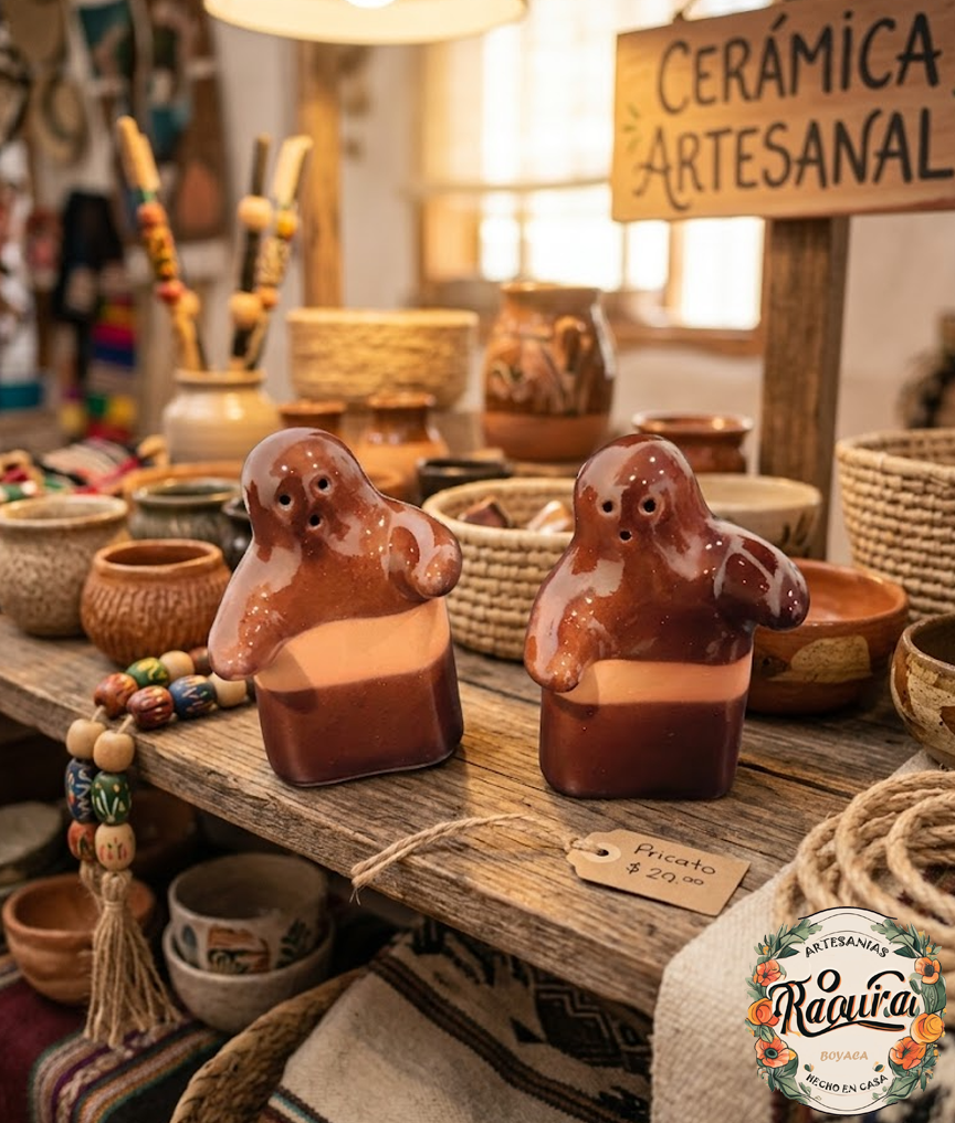 Juego De Salero Y Pimentero Artesanal "Abrazo"