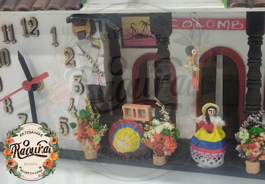 Balcón Reloj De Pared Artesanal Casa Típica Campesina Hecho A Mano
