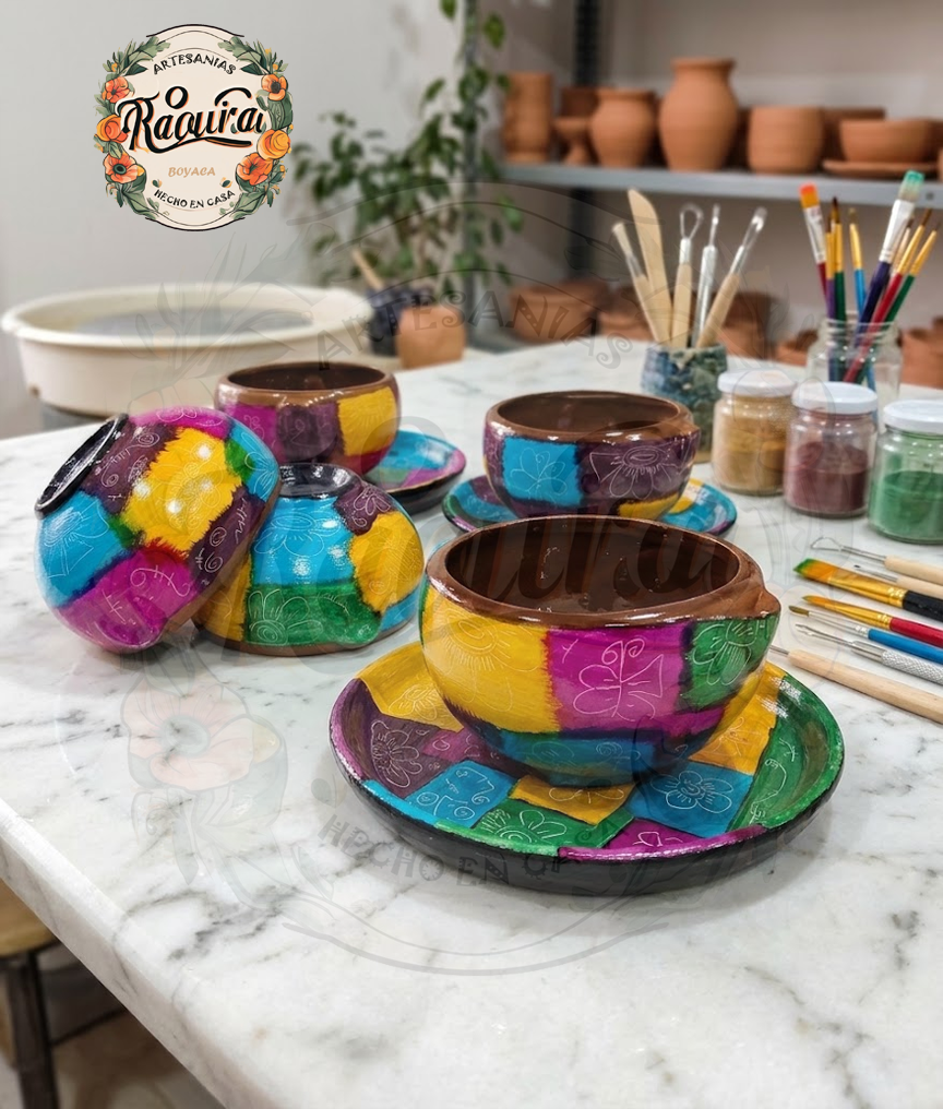 Cazuelas De Cerámica Artesanal Para Migao Pintadas A Mano